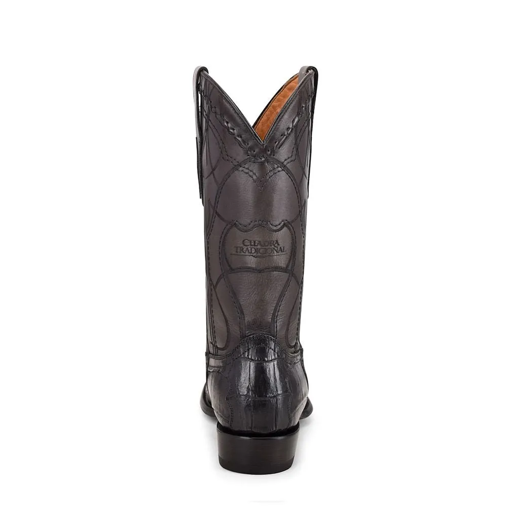 1J1NAL - Cuadra black dress cowboy exotic alligator leather boots for men