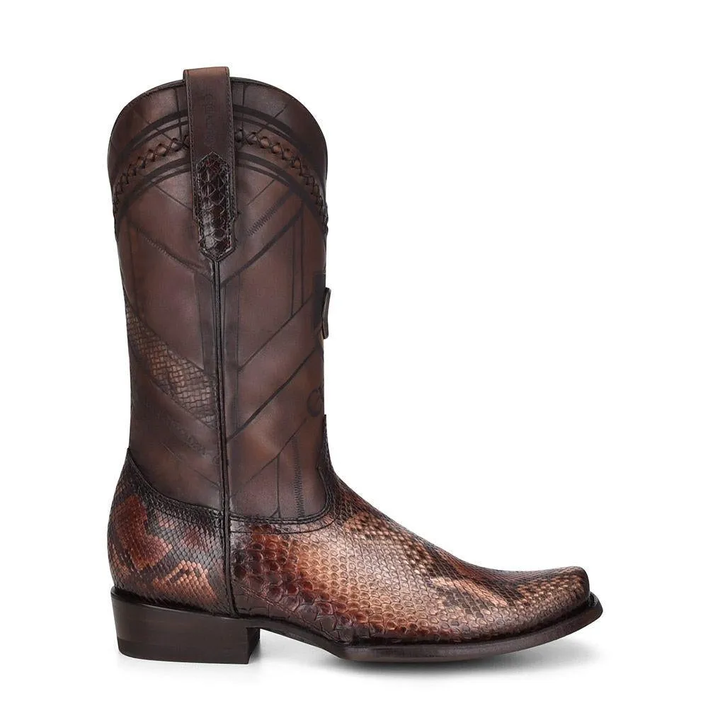 1J2FPH - Cuadra brown western cowboy python skin boots for men