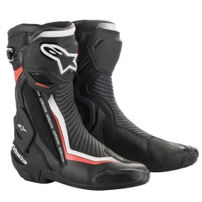 Alpinestars SMX Plus v2 Motorcycle Racing Boots Black White Red Fluo