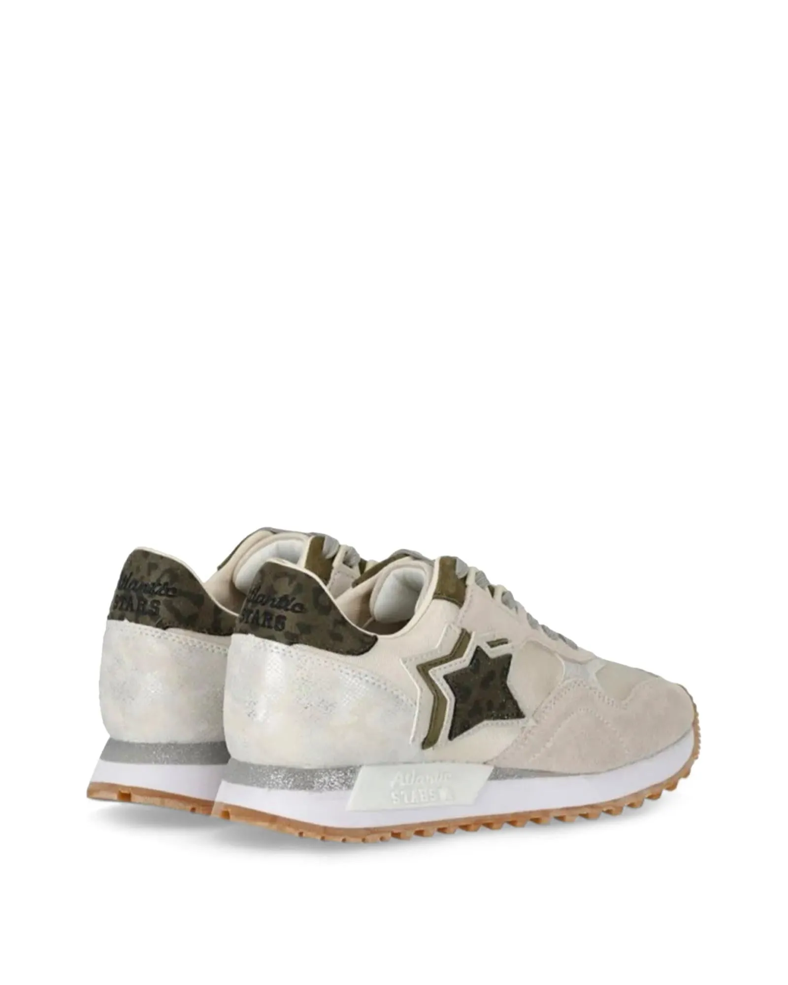 Atlantic Stars Anfibio Womens Suede Leather Sneakers WhiteLeopard