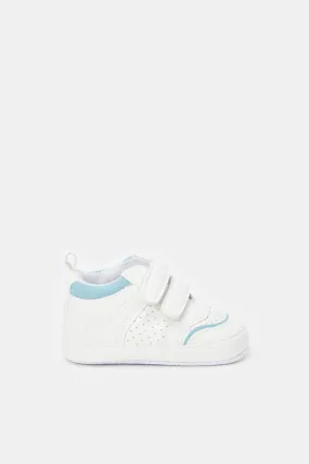 Babies White Double Strap Pram Shoes