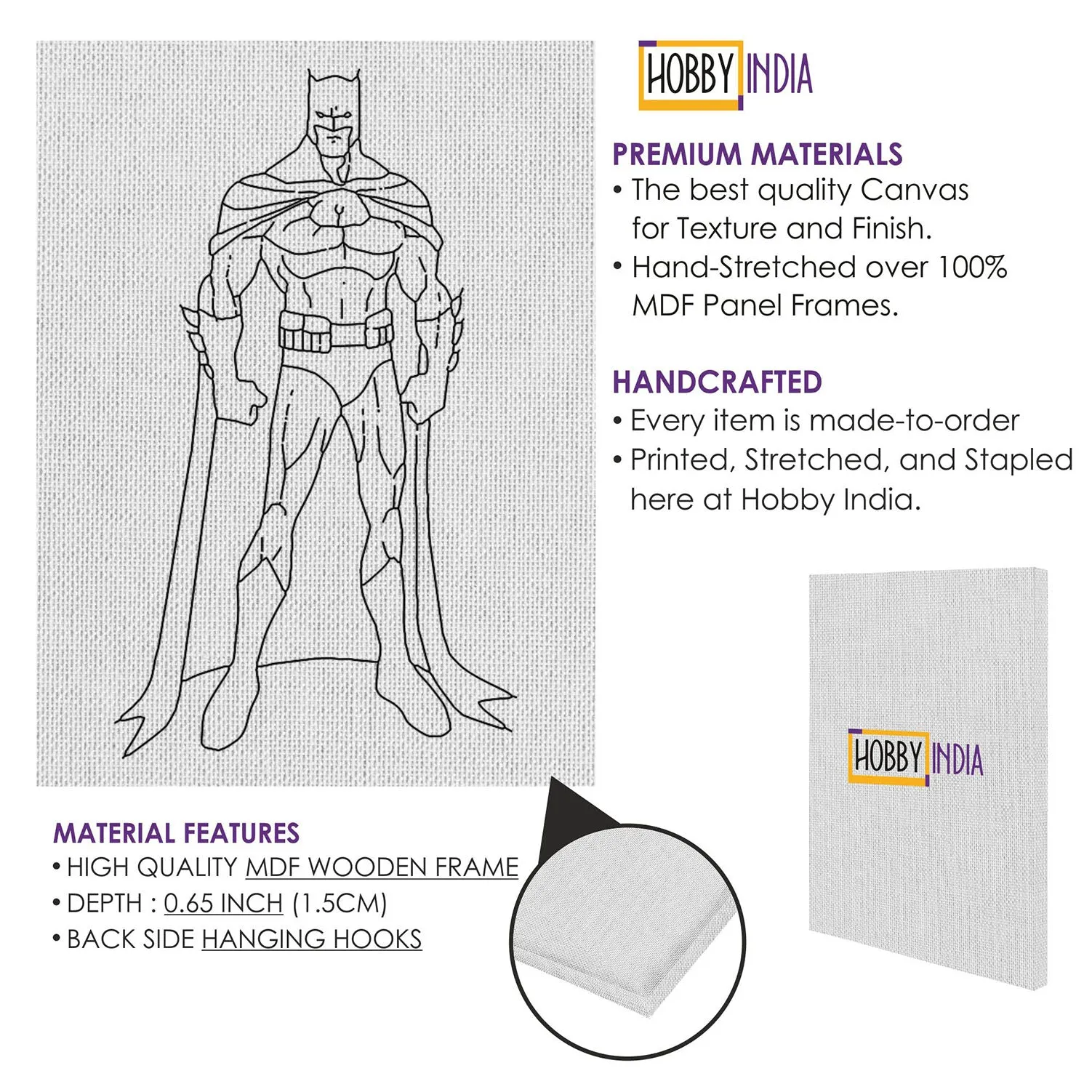 Batman DIY Canvas Base for Painting