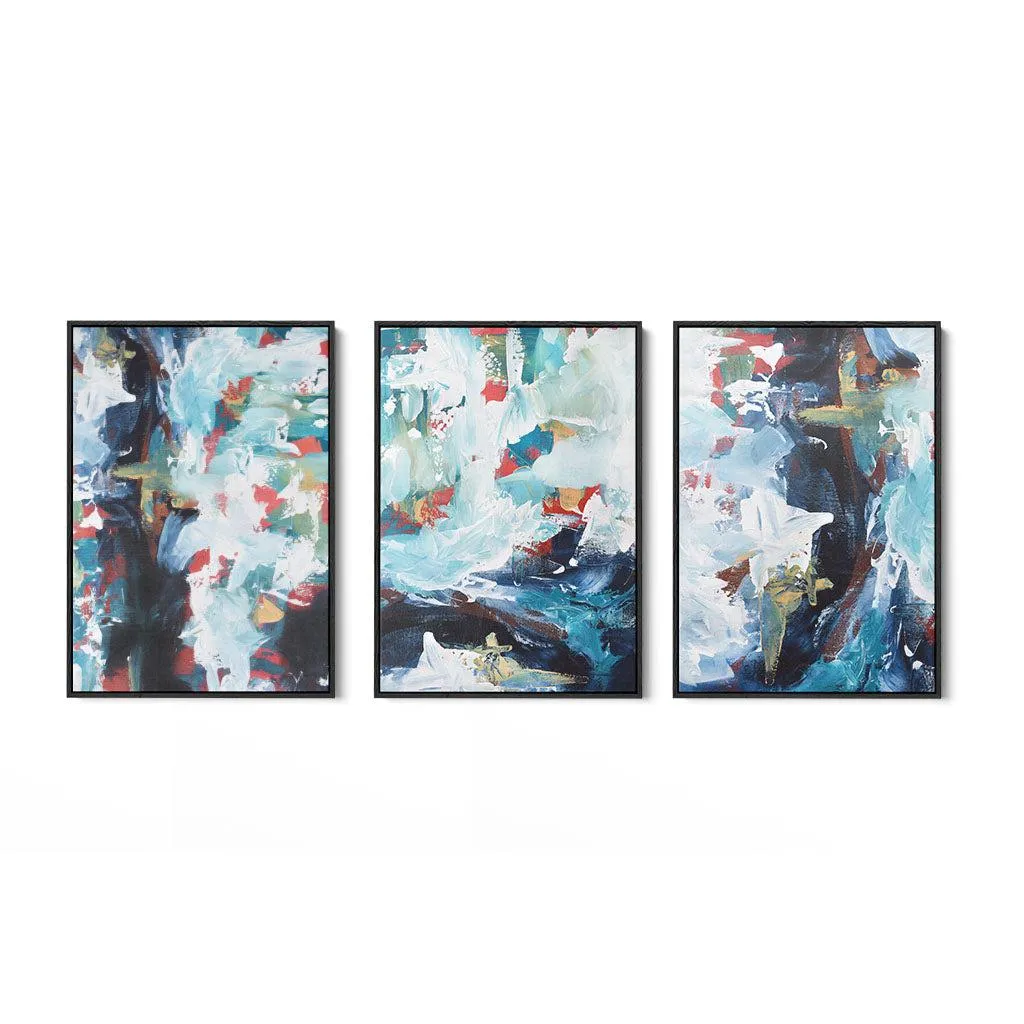 Blue River Falls Canvas Set Of 3