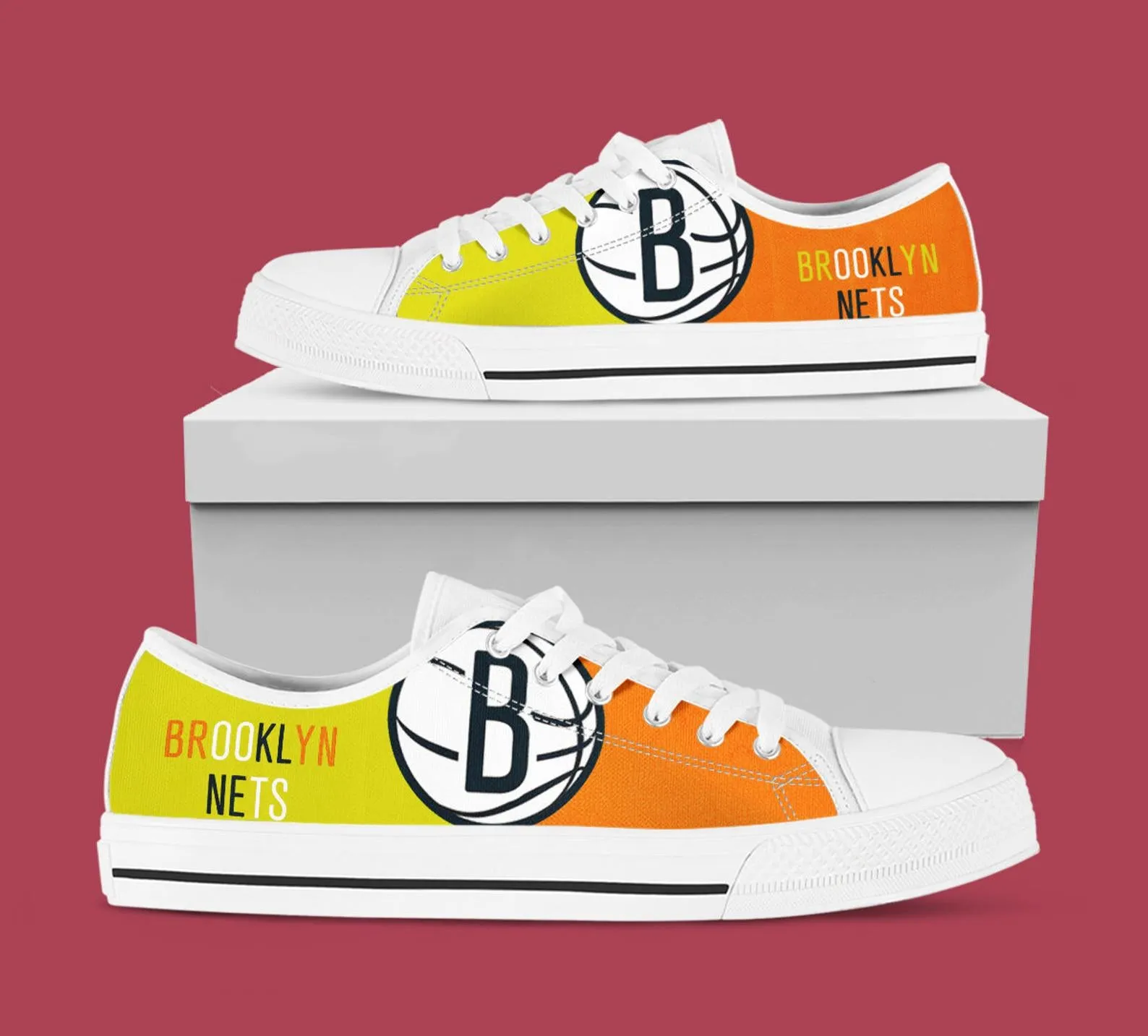 Brooklyn Nets Custom Lowtop, Basketball Custom Shoes, Sport Lowtop, Canvas Shoes, Canvas Lowtop, Unisex Shoes, Gift Birthday