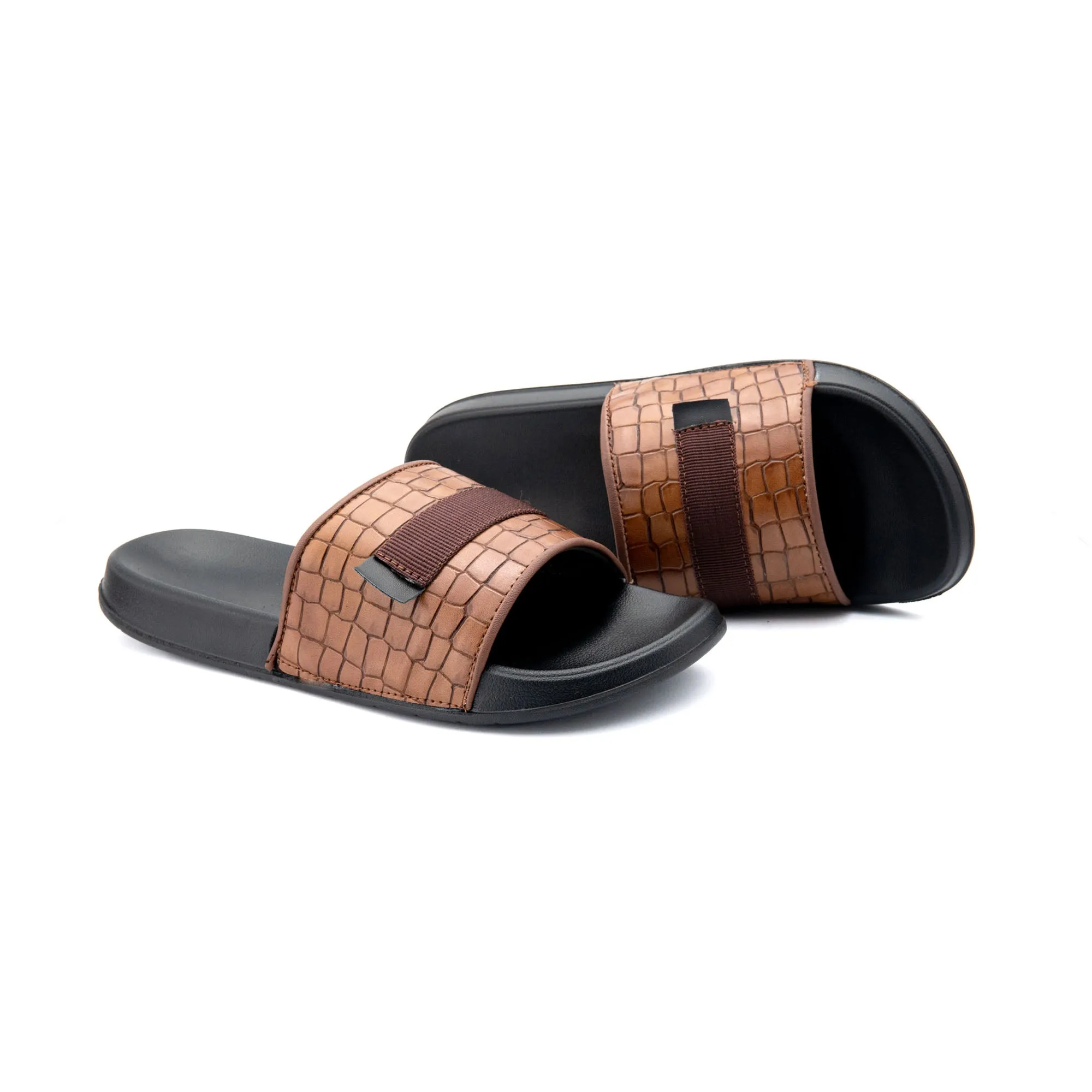 Brown Strap Styled Comfy Slides