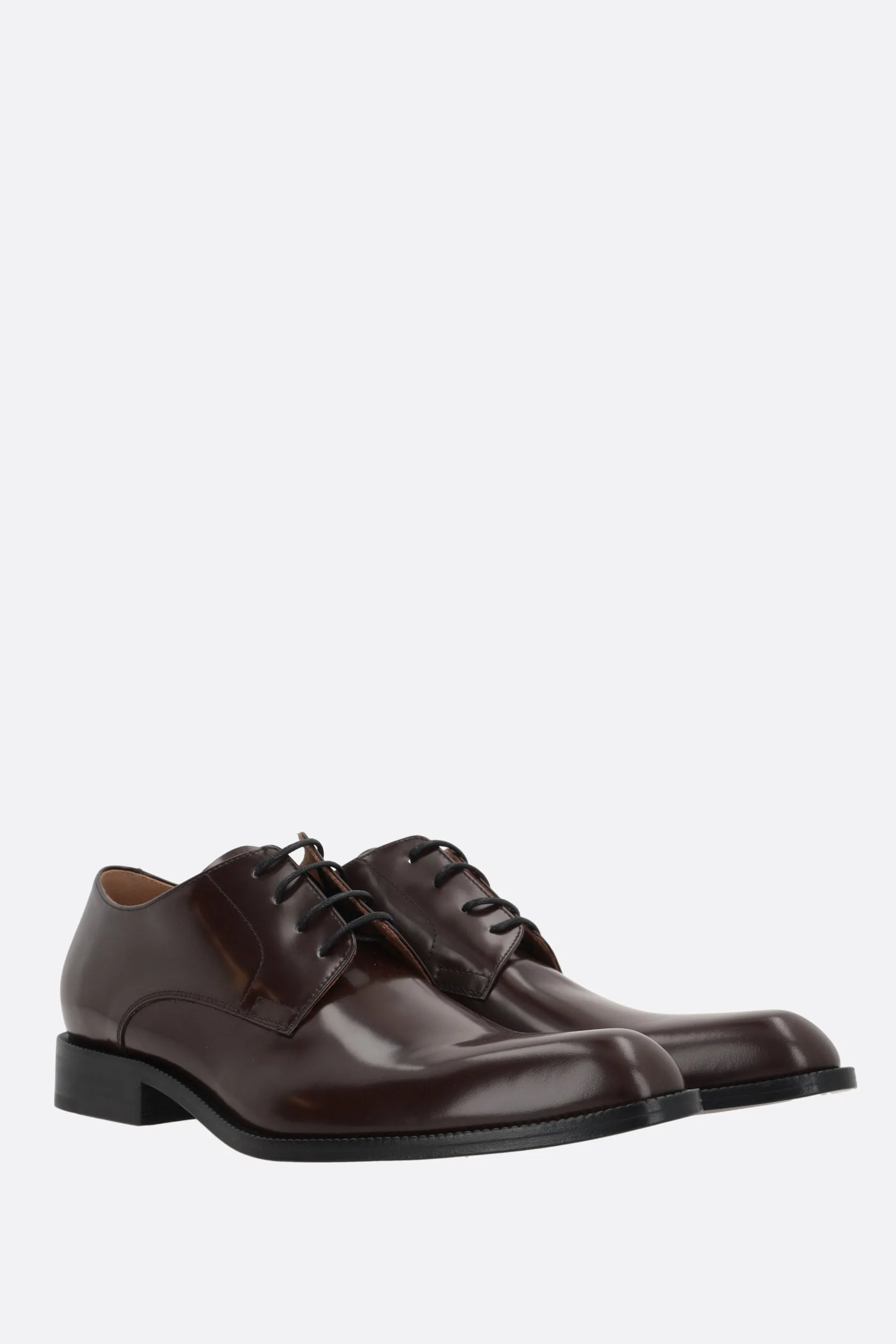 brushed leather derby shoes