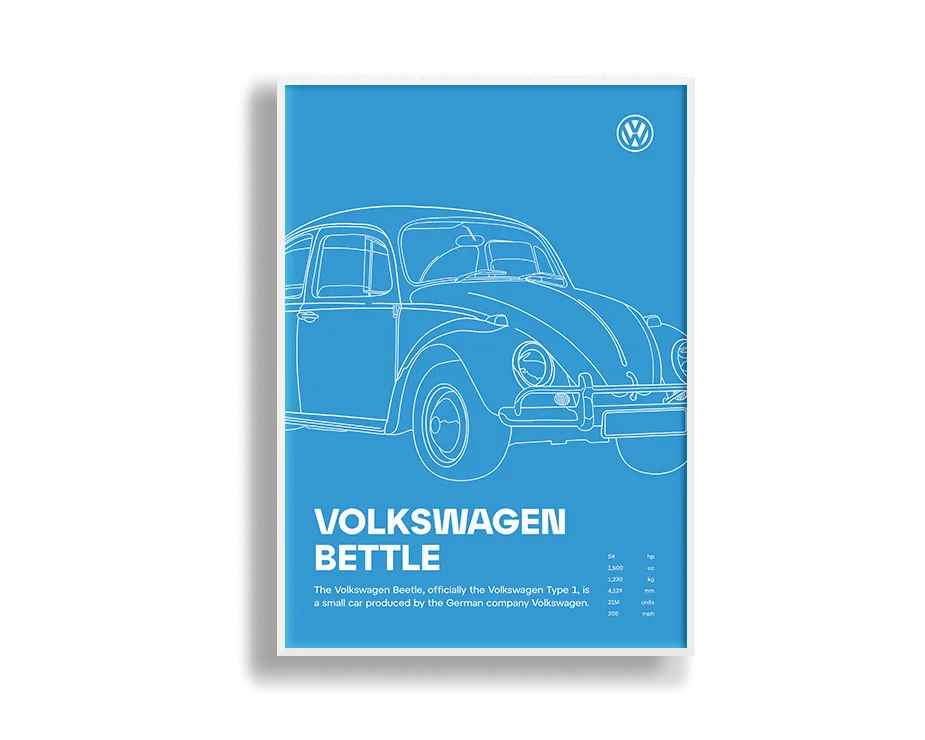 Car Print Volkswagen Beetle 02