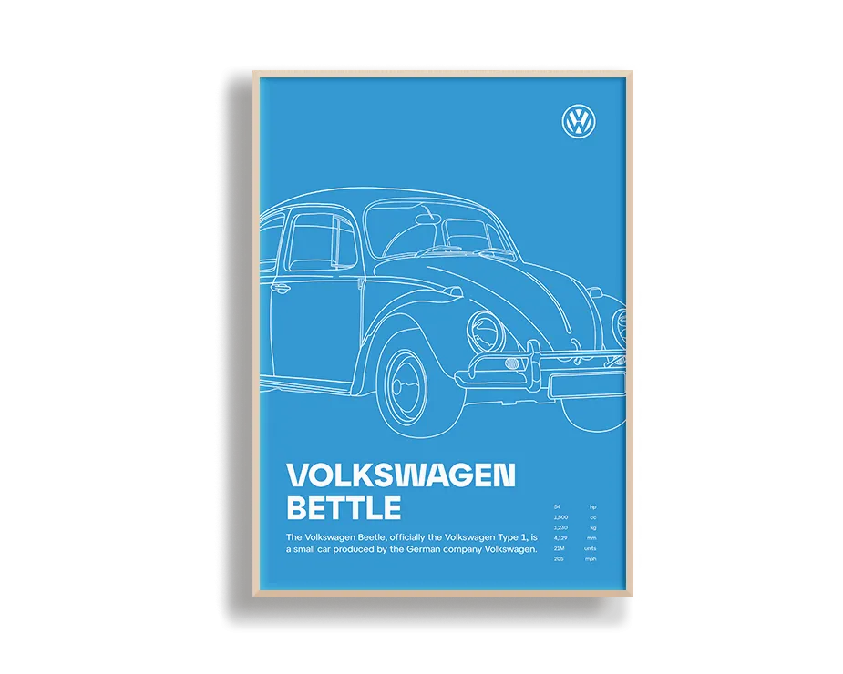 Car Print Volkswagen Beetle 02