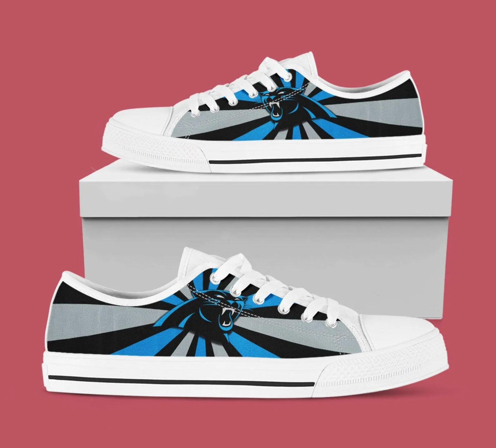 Carolina Panthers Custom Lowtop, Football Custom Shoes, Sport Lowtop, Canvas Shoes, Canvas Lowtop, Unisex Shoes, Gift Birthday