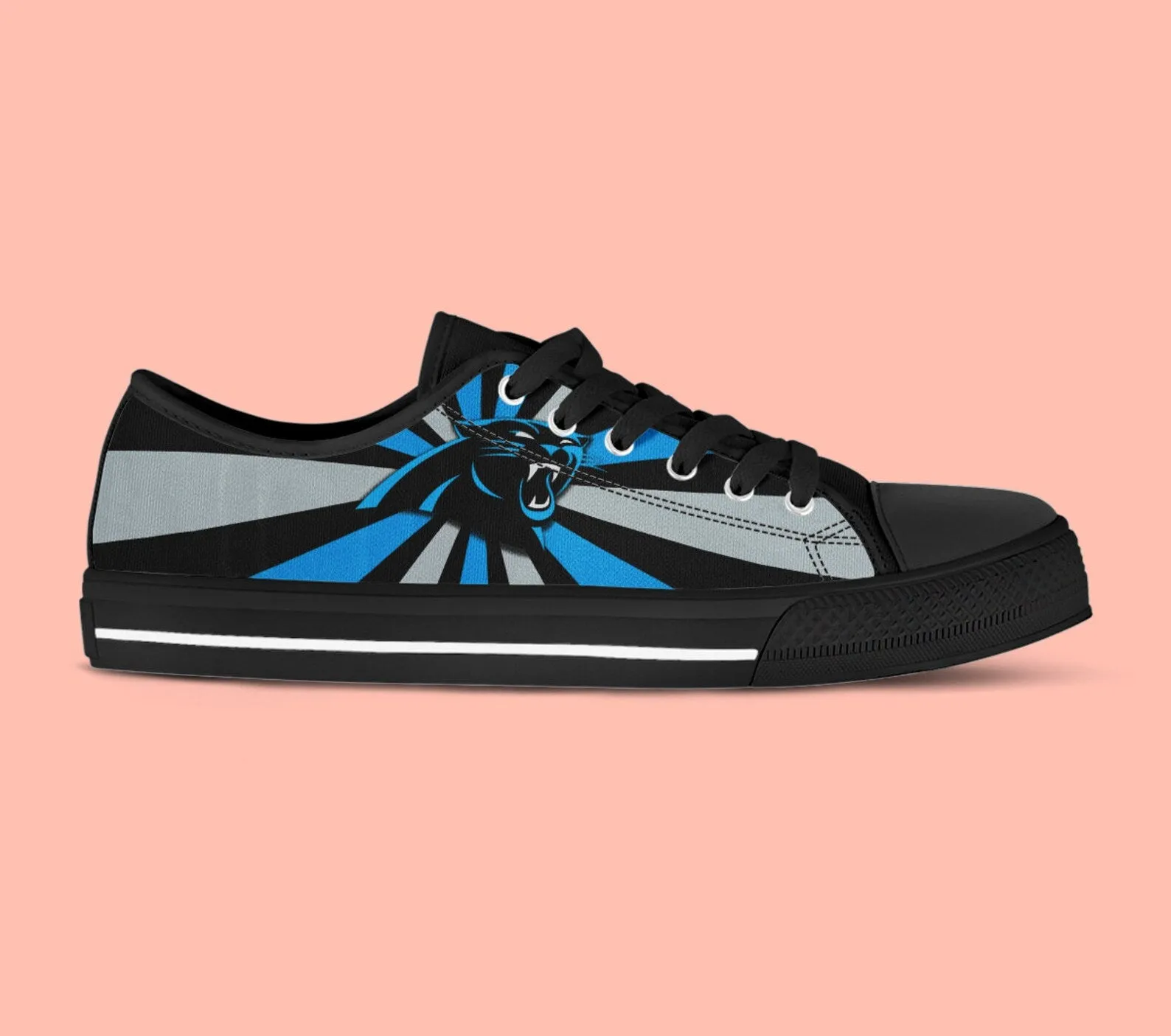 Carolina Panthers Custom Lowtop, Football Custom Shoes, Sport Lowtop, Canvas Shoes, Canvas Lowtop, Unisex Shoes, Gift Birthday