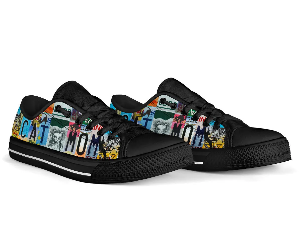 Cat Mom License Plate Low Top Shoes