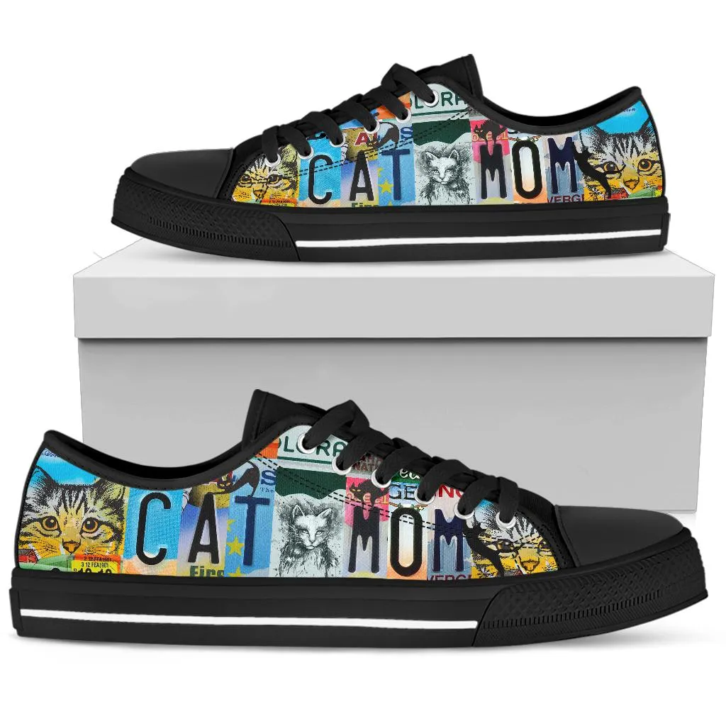 Cat Mom License Plate Low Top Shoes