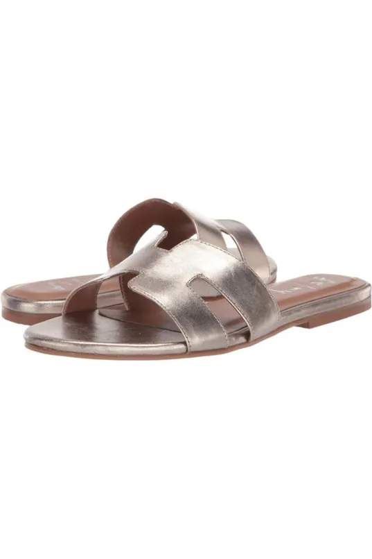 Champagne Gold Metallic Platino Alibi Genuine Leather Sandals