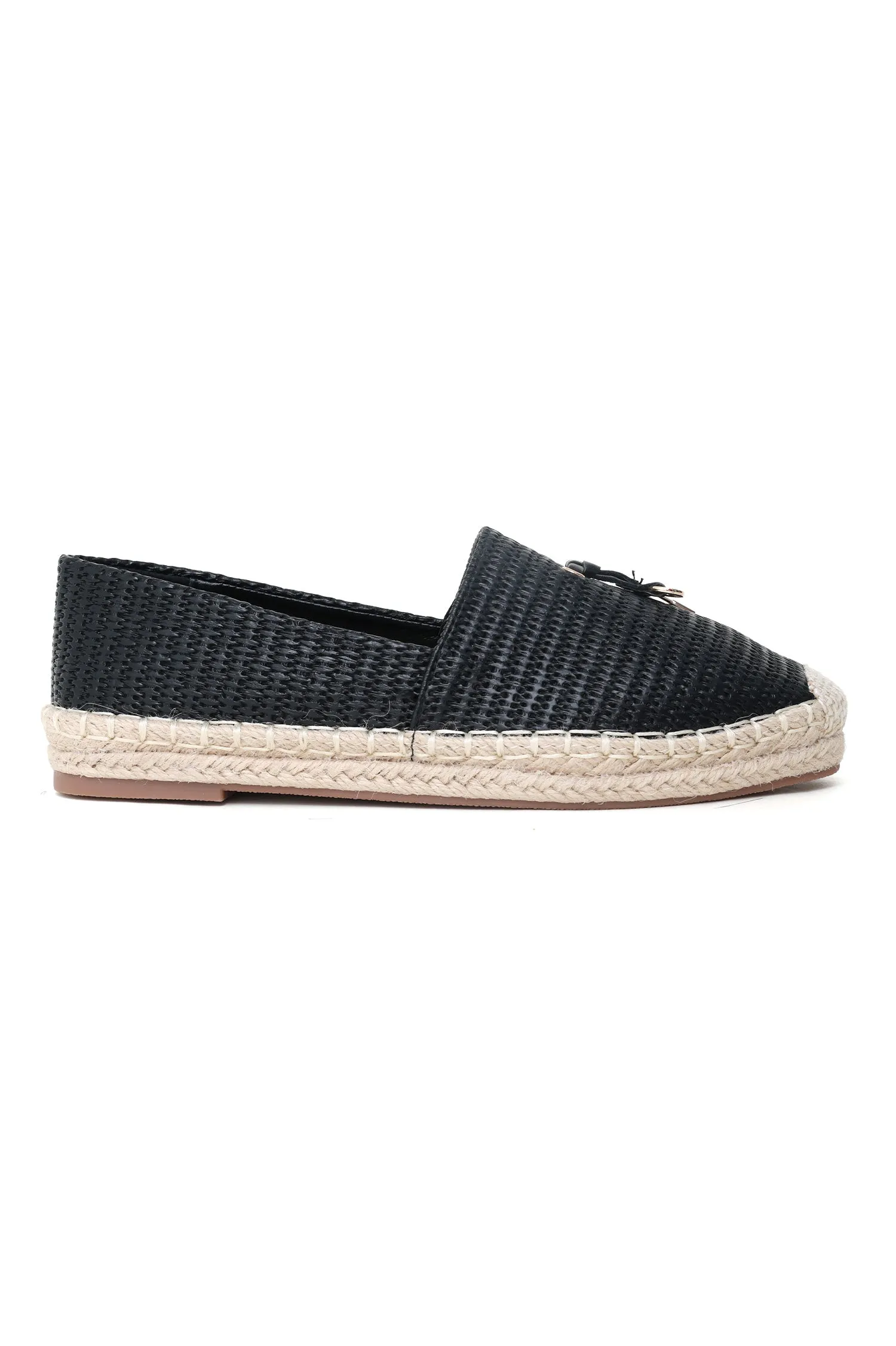 CHIC WOVEN ESPADRILLE -BLACK