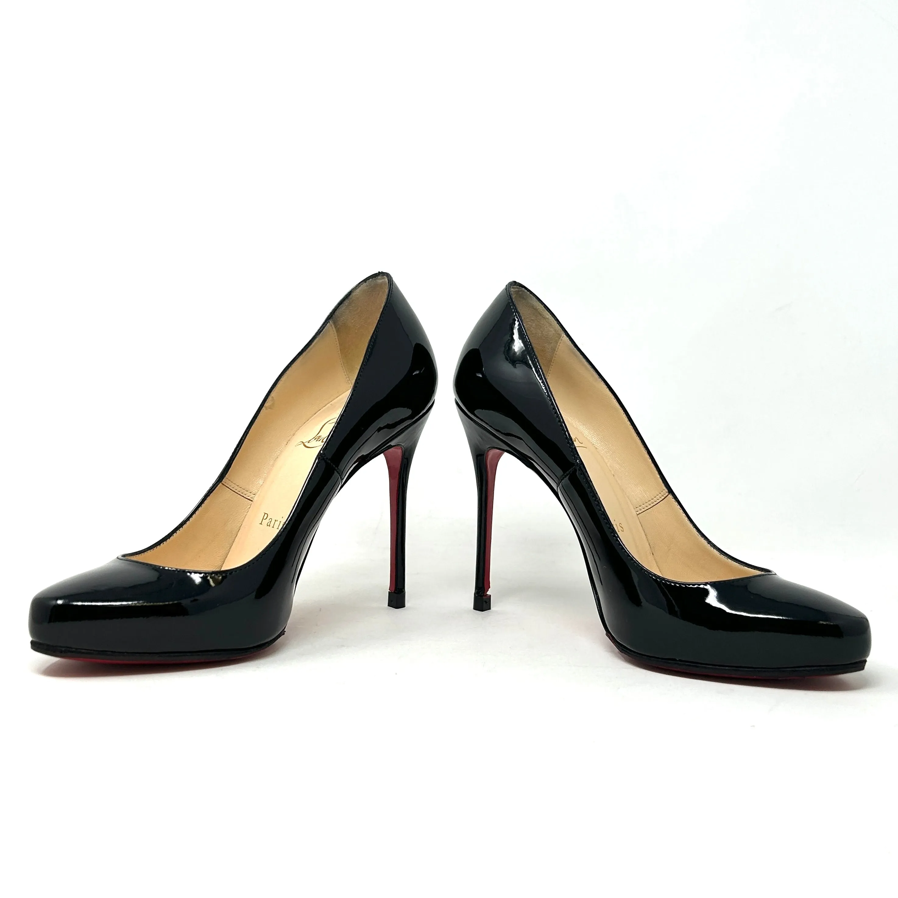 Christian Louboutin Elisa 100 Black Patent Leather Pump Heels 36 UK 3