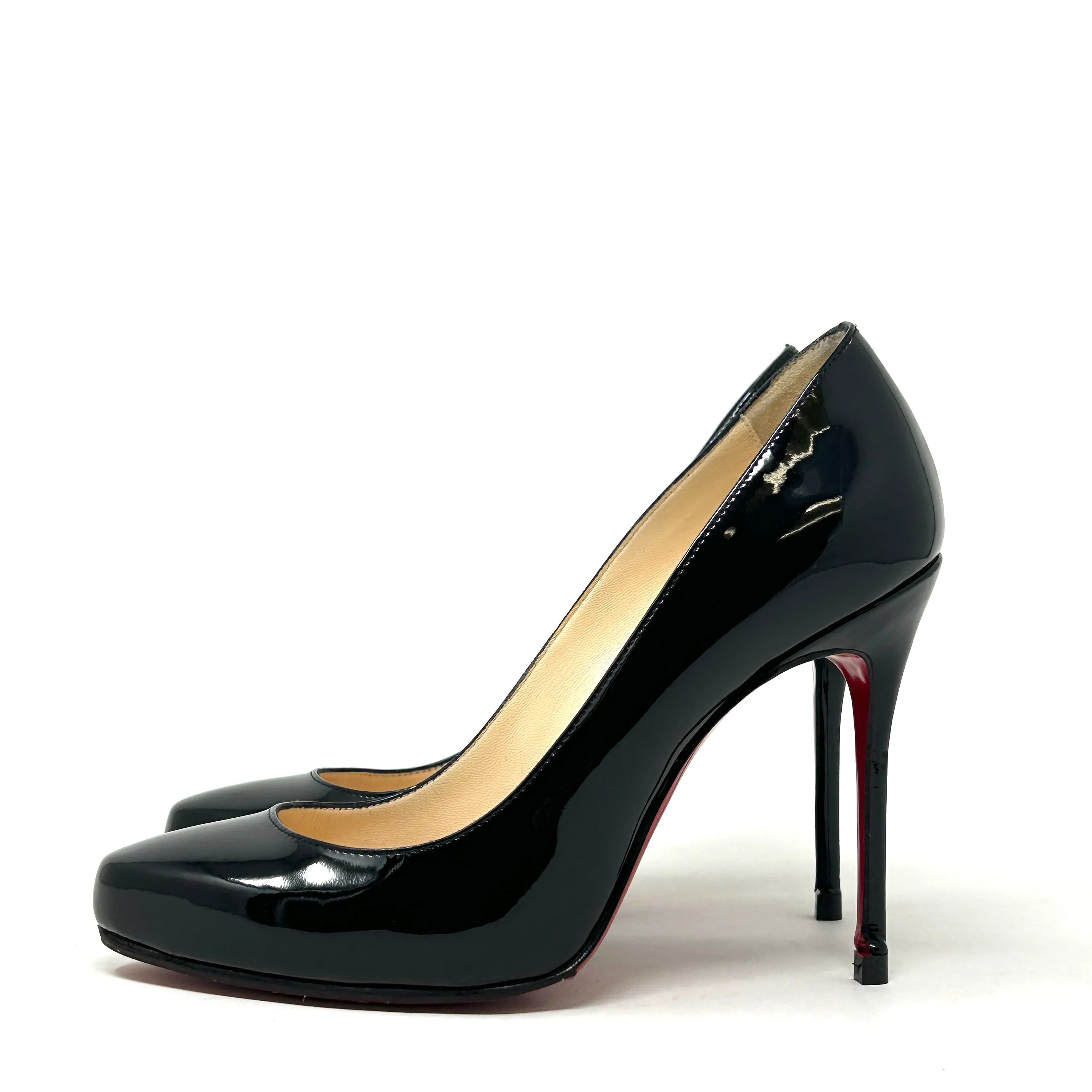 Christian Louboutin Elisa 100 Black Patent Leather Pump Heels 36 UK 3