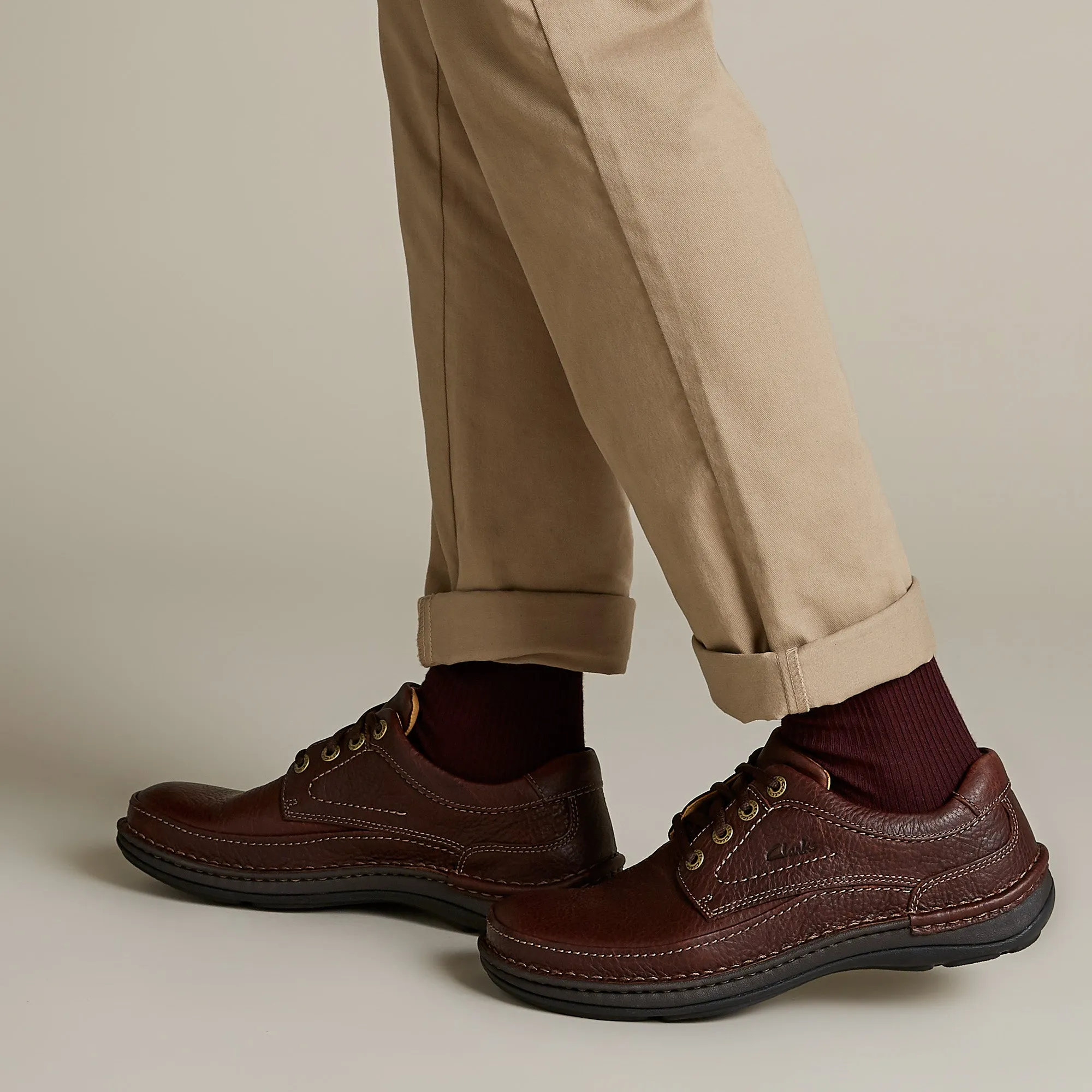 Clarks Nature Three Mahogany Leather