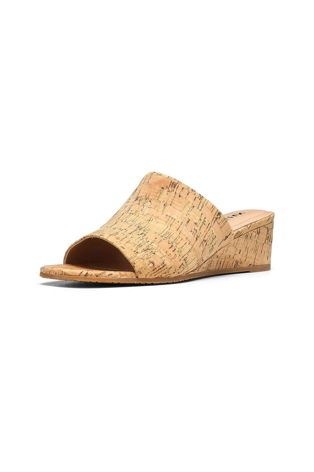 Claudine Wedge Mule Sandals - Natural