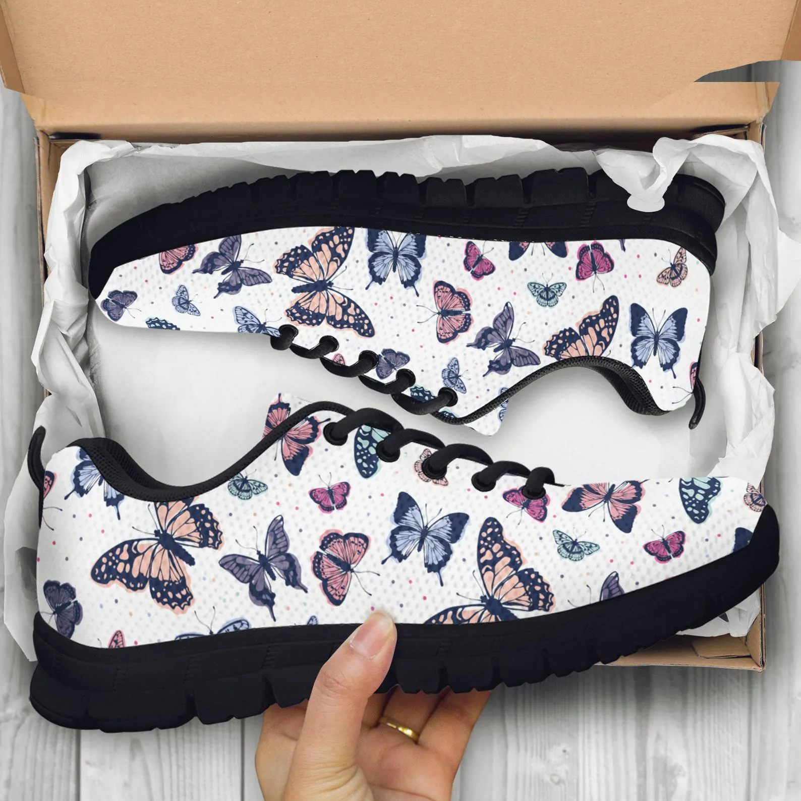 Cool Butterfly Shoes Butterfly Printed Sneakers Butterfly Running Shoes Butterfly Lover Gifts Clothing for Womens Mens Kids Adults