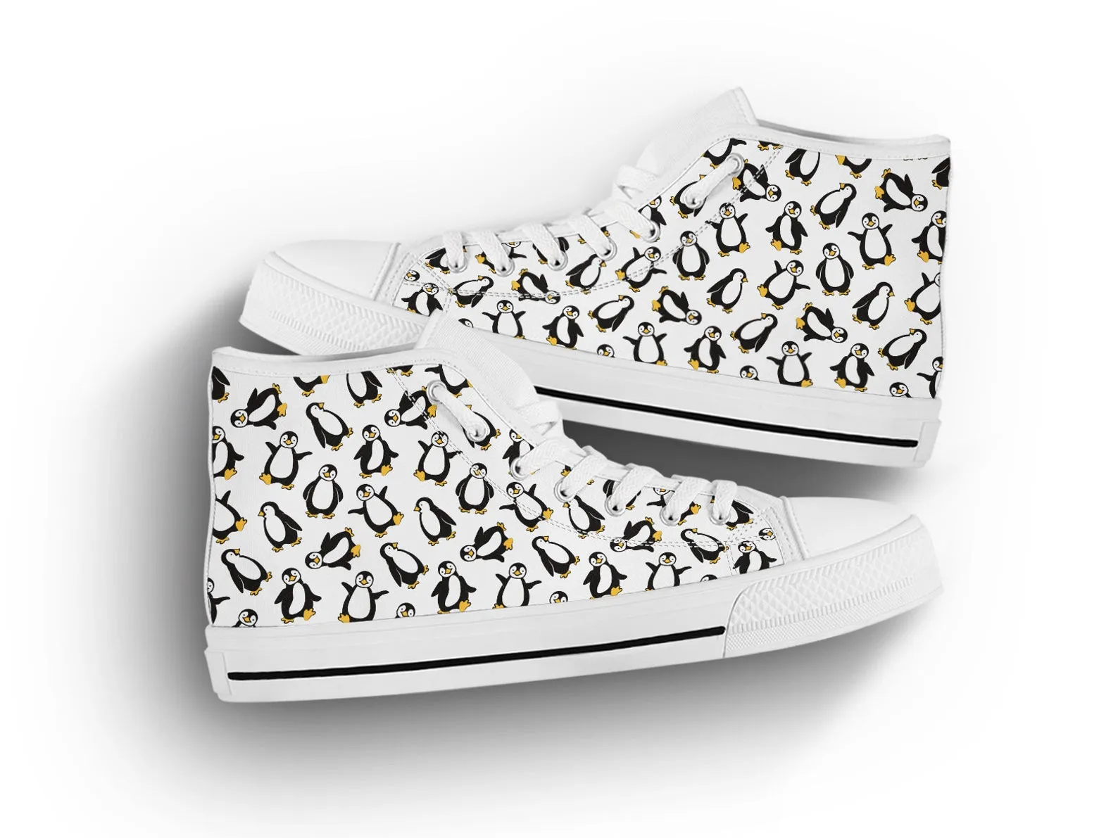 Cute Penguin Shoes Penguin Sneakers Cute Shoes Penguin Lover Gifts Custom High Top Converse Style Sneakers For Adults Women & Men