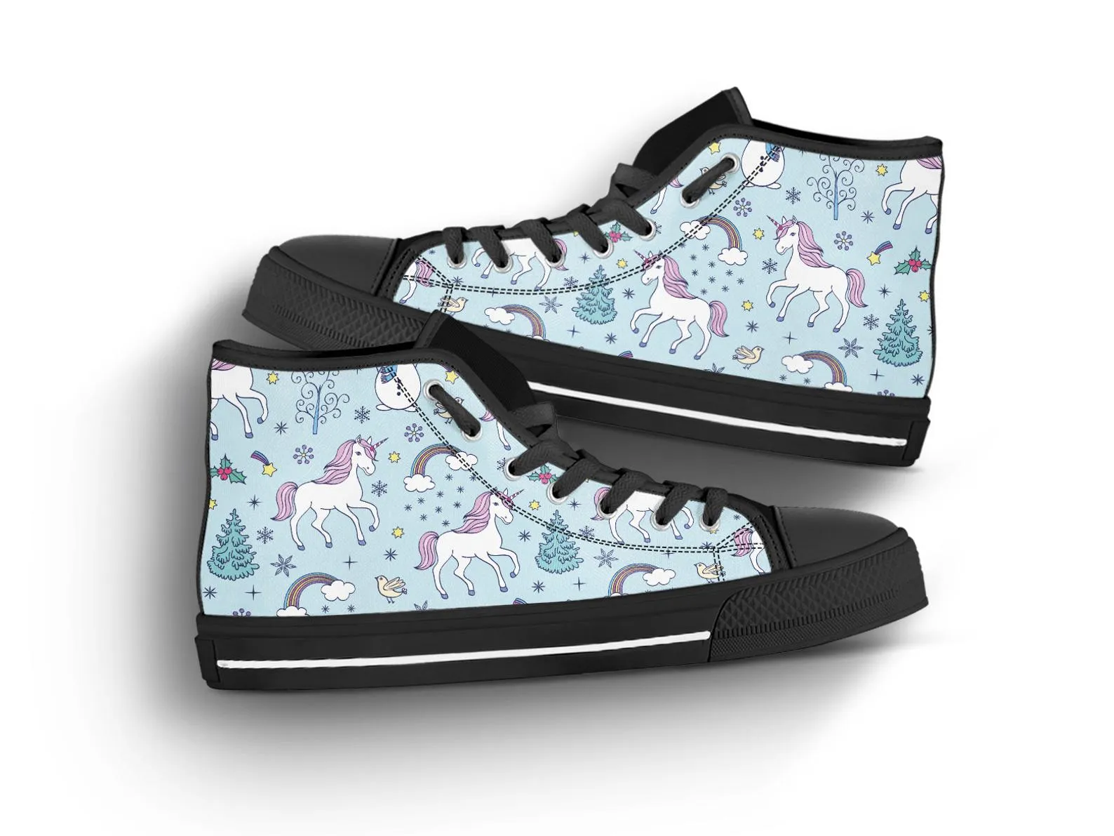 Cute Unicorn Shoes Unicorn Sneakers Cute Shoes Unicorn Lover Gifts Custom High Top Converse Style Sneakers For Adults Women & Men