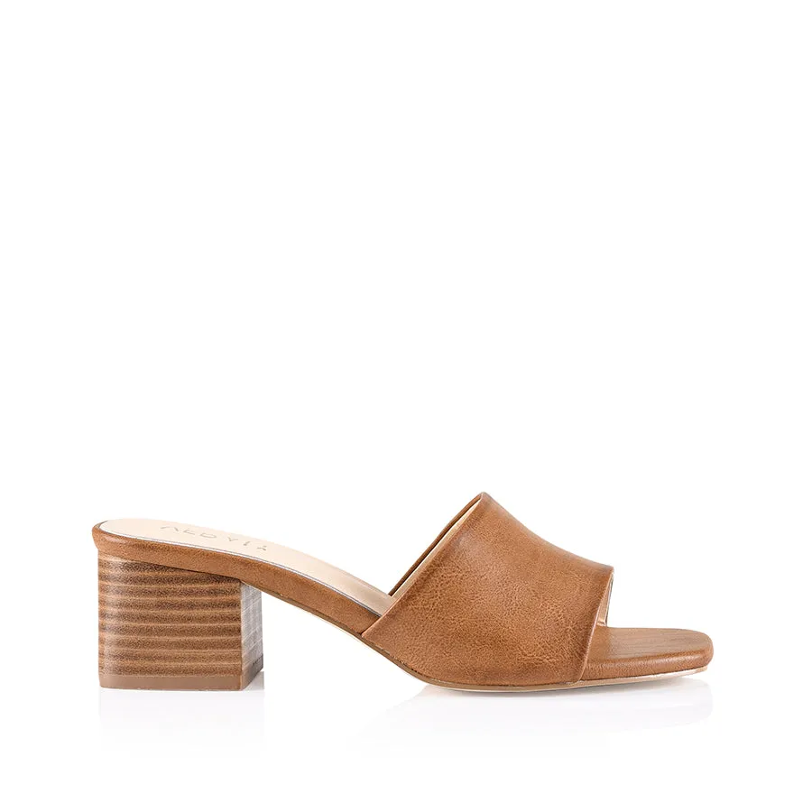 Eleni Block Heel Mules - Tan Softee