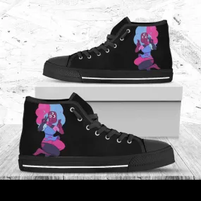 Garnet Custom Shoes, Movie Shoes, Steven Universe Movie, Cartoon Hightops, Cartoon Network, Custom Hi Tops, Cartoon Character