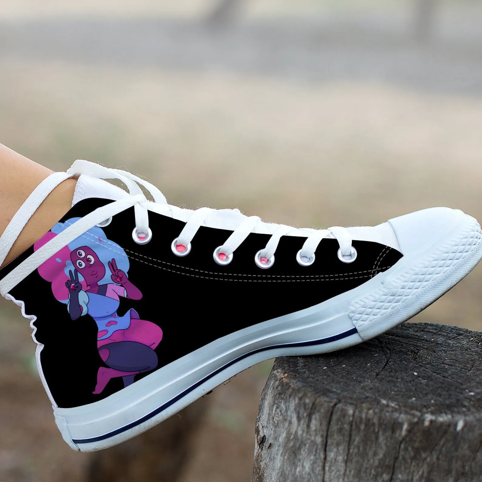 Garnet Custom Shoes, Movie Shoes, Steven Universe Movie, Cartoon Hightops, Cartoon Network, Custom Hi Tops, Cartoon Character