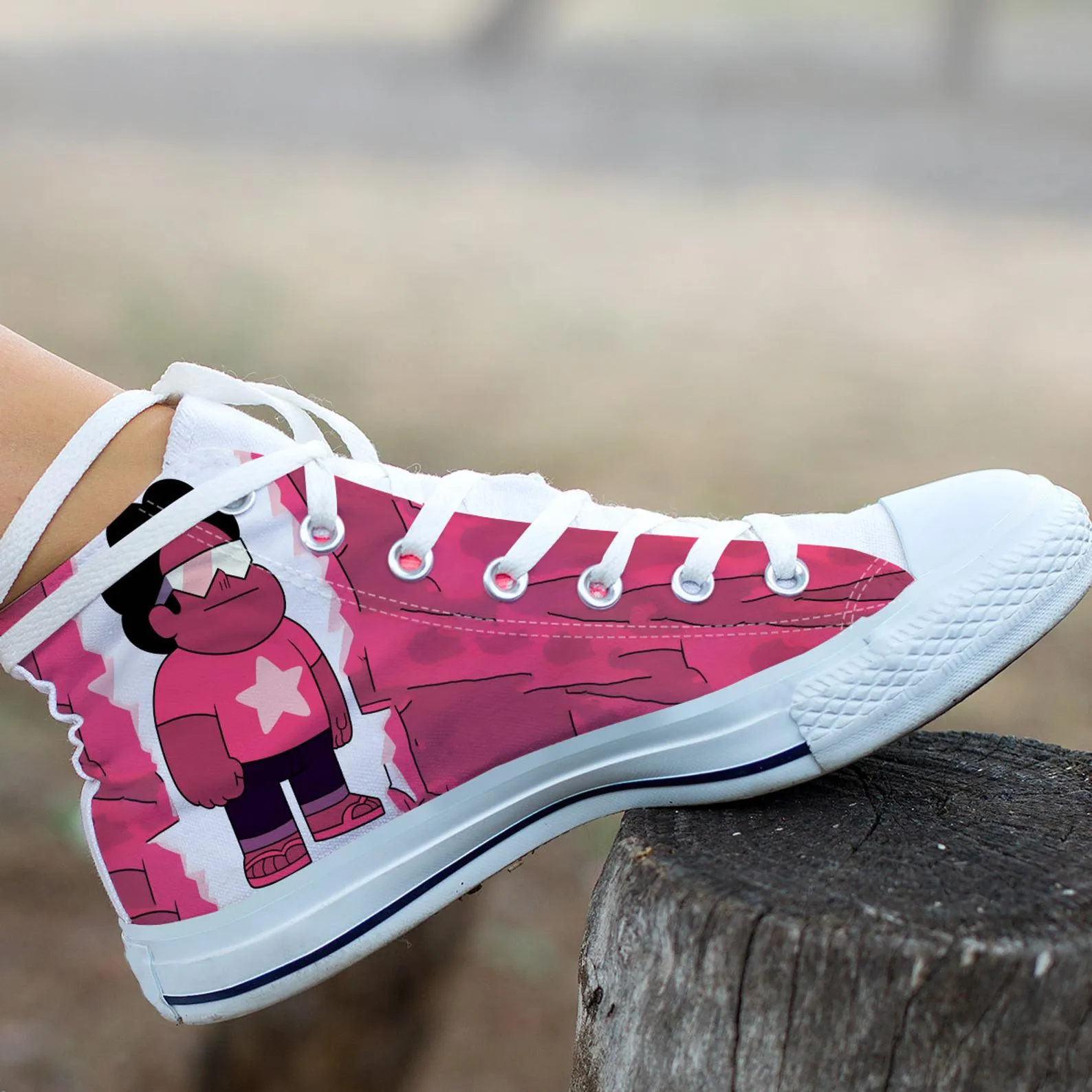 Garnet Custom Shoes, Movie Shoes, Steven Universe Movie, Cartoon Hightops, Cartoon Network, Custom Hi Tops, Cartoon Character