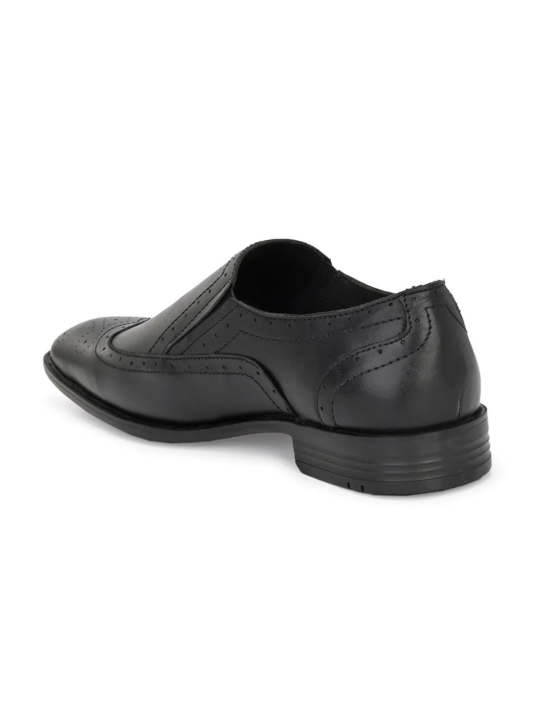 Genuine Leather Brogue Slip On Shoes