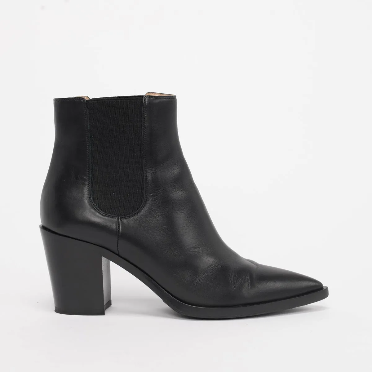 Gianvito Rossi Black Calfskin Romney 70 Boots 40