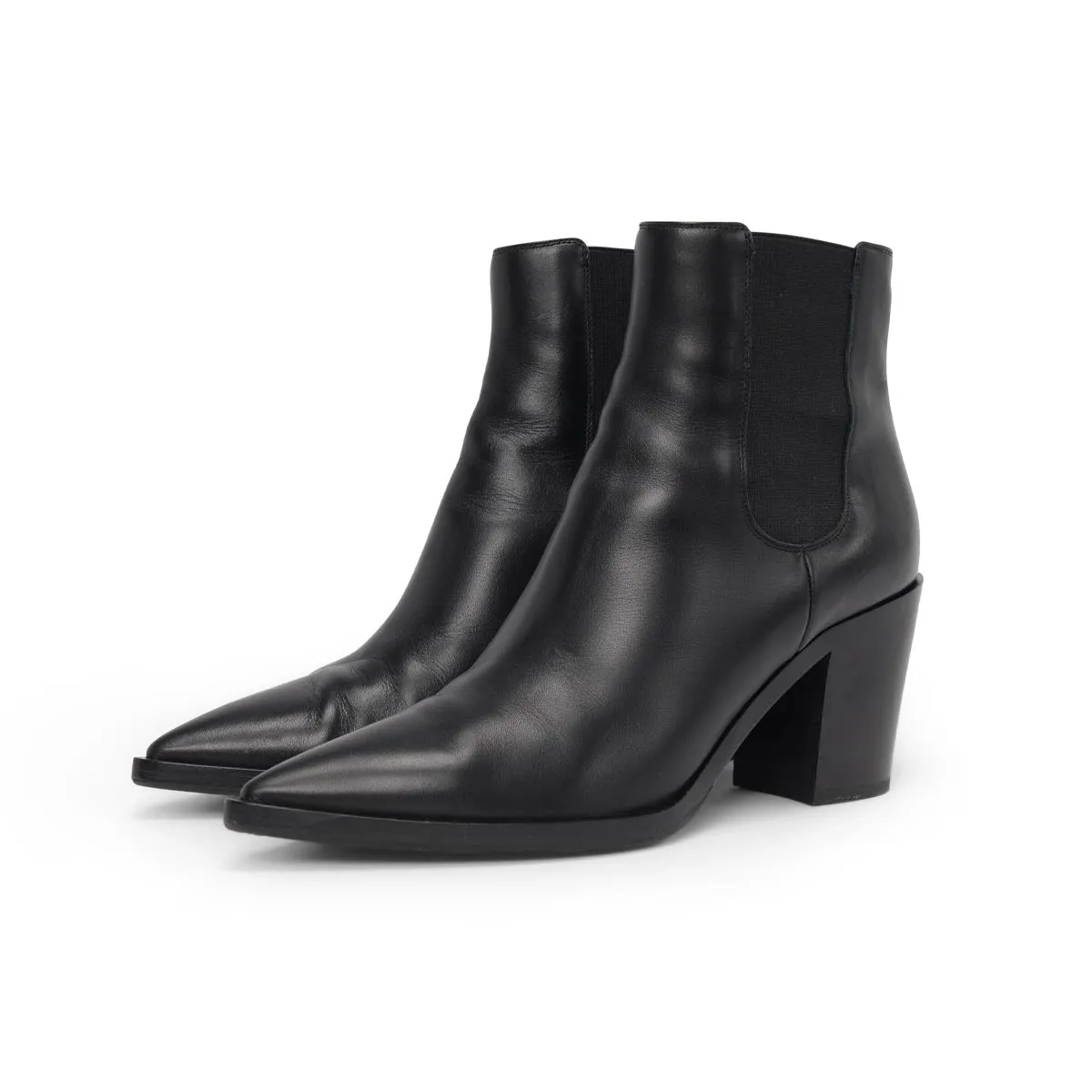 Gianvito Rossi Black Calfskin Romney 70 Boots 40