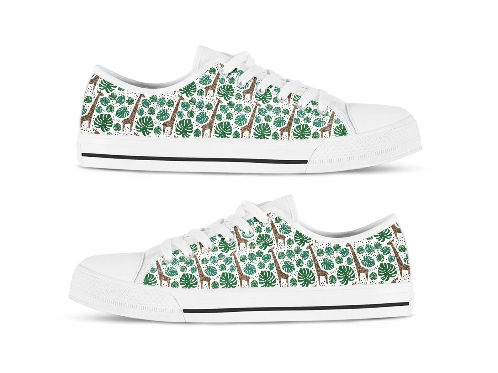 Giraffe Print Shoes Giraffe Sneakers Giraffe Cute Shoes Giraffe Lover Gifts Custom Low Top Converse Style Sneakers For Adults Women & Men