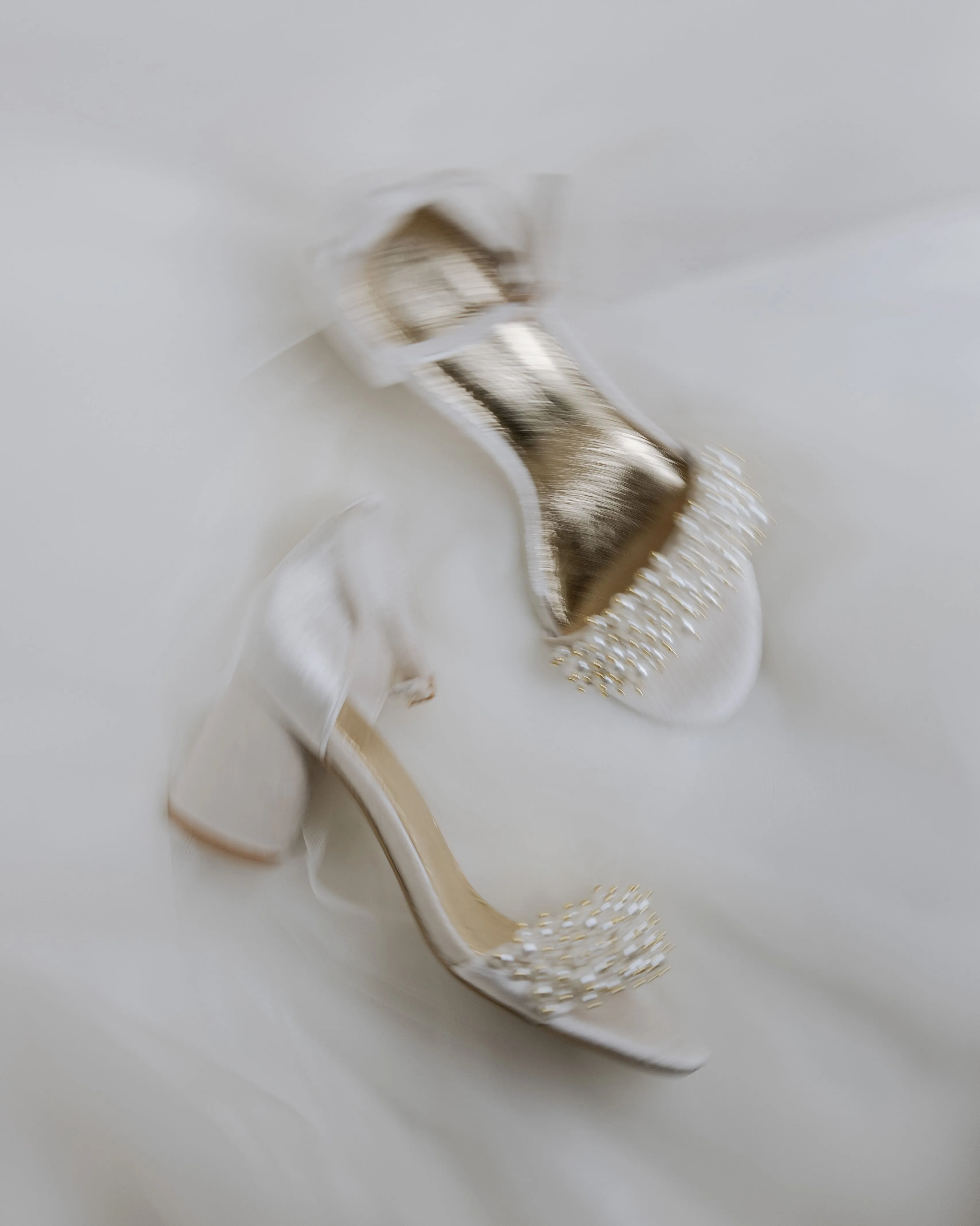 GLORIOUS - IVORY PEARL VELVET BRIDAL SHOES