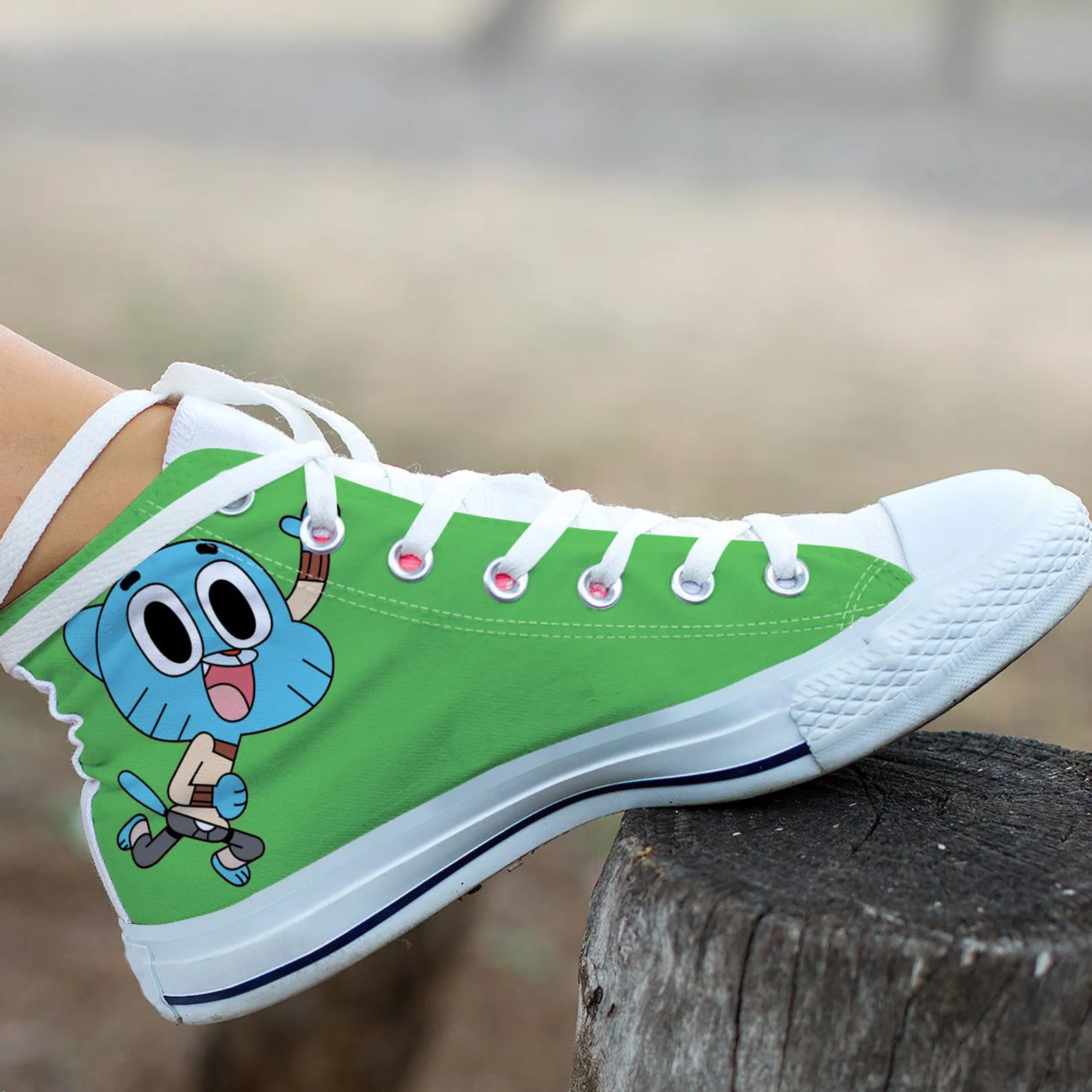 Gumball Custom Shoes, Cartoon Hightops, Cartoon Network Shoes, Custom Hi Tops, Gumball Beads Shoes, Gumbal Machine Shoes