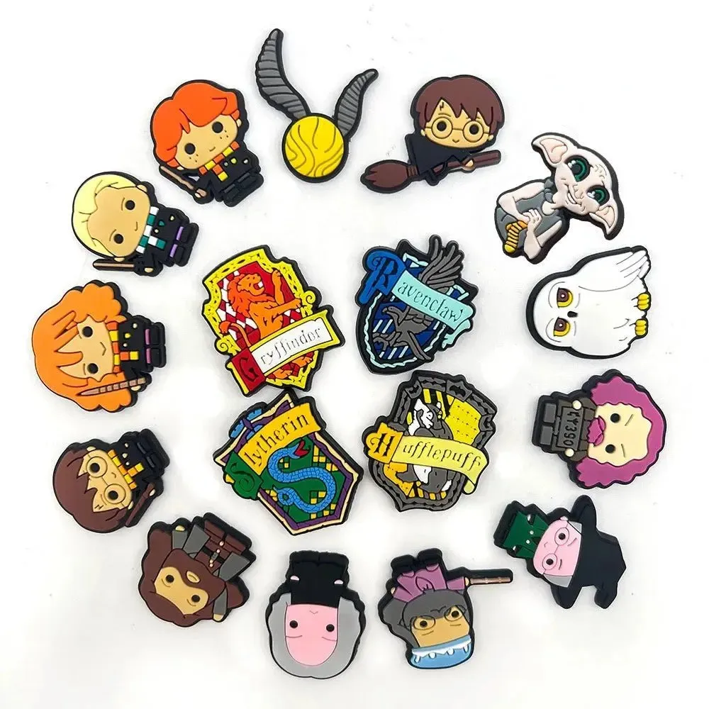 Harry Potter Shoe Charms - Anime Shoe Accessories for Boys - Sandals Garden Shoe Buckle - PVC DIY Wrist Strap Buckle