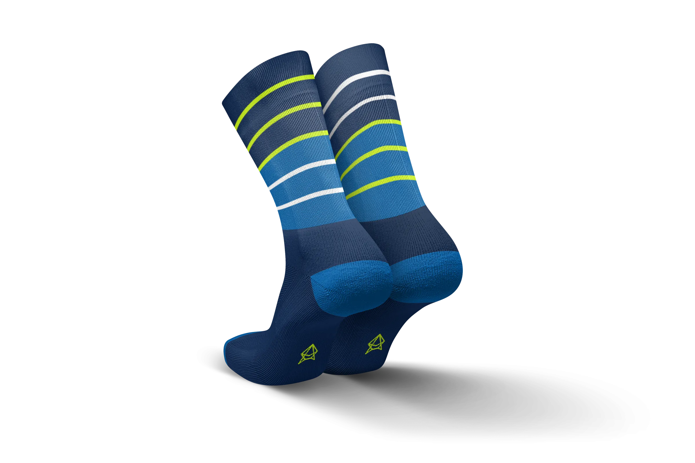 INCYLENCE Running Lines Blue Canary Long Sock