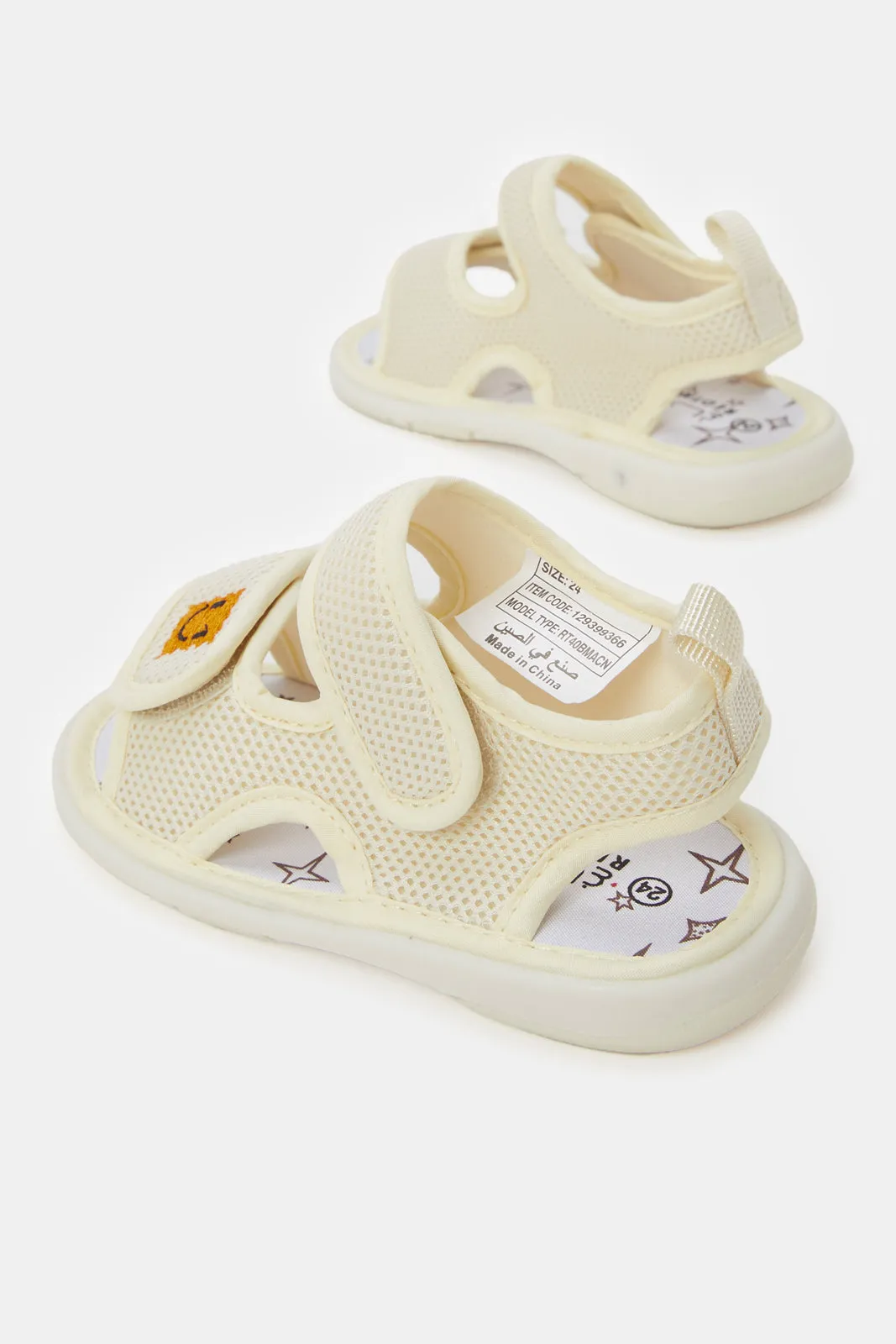 Infant  Boys Cream Patch Sandals