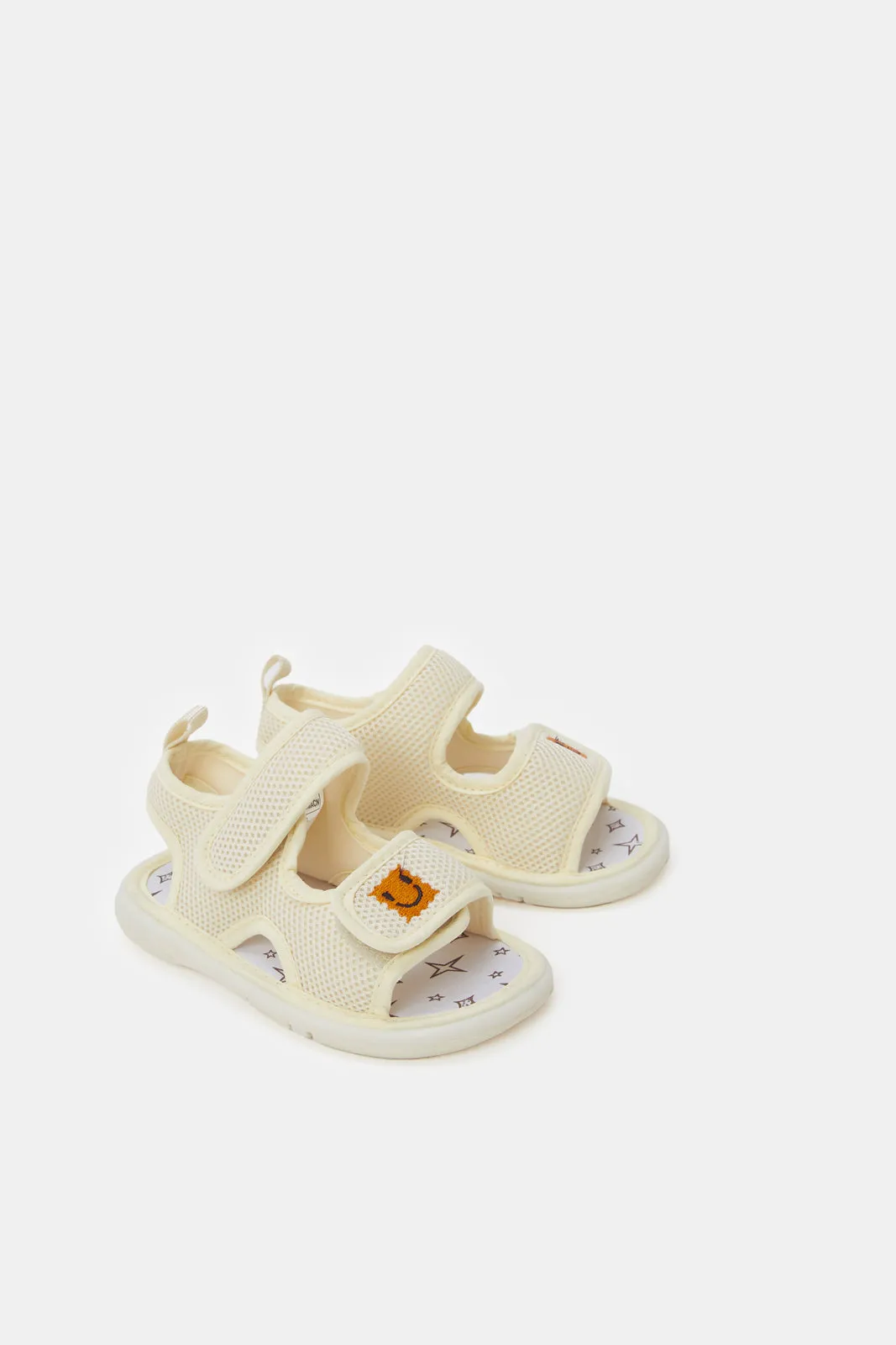 Infant  Boys Cream Patch Sandals