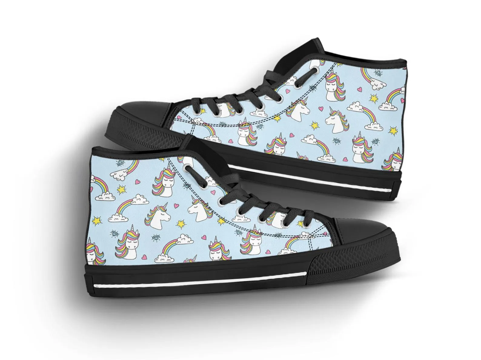 Kawaii Unicorn Shoes Unicorn Sneakers Cute Shoes Unicorn Lover Gifts Custom High Top Converse Style Sneakers For Adults Women & Men