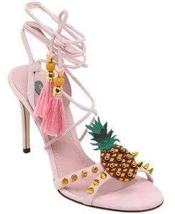 'Keira' Embellished Pineapple Suede Sandals