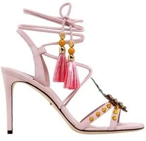 'Keira' Embellished Pineapple Suede Sandals