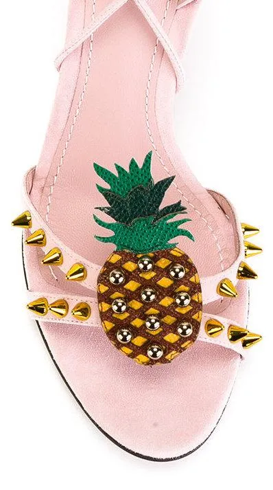 'Keira' Embellished Pineapple Suede Sandals