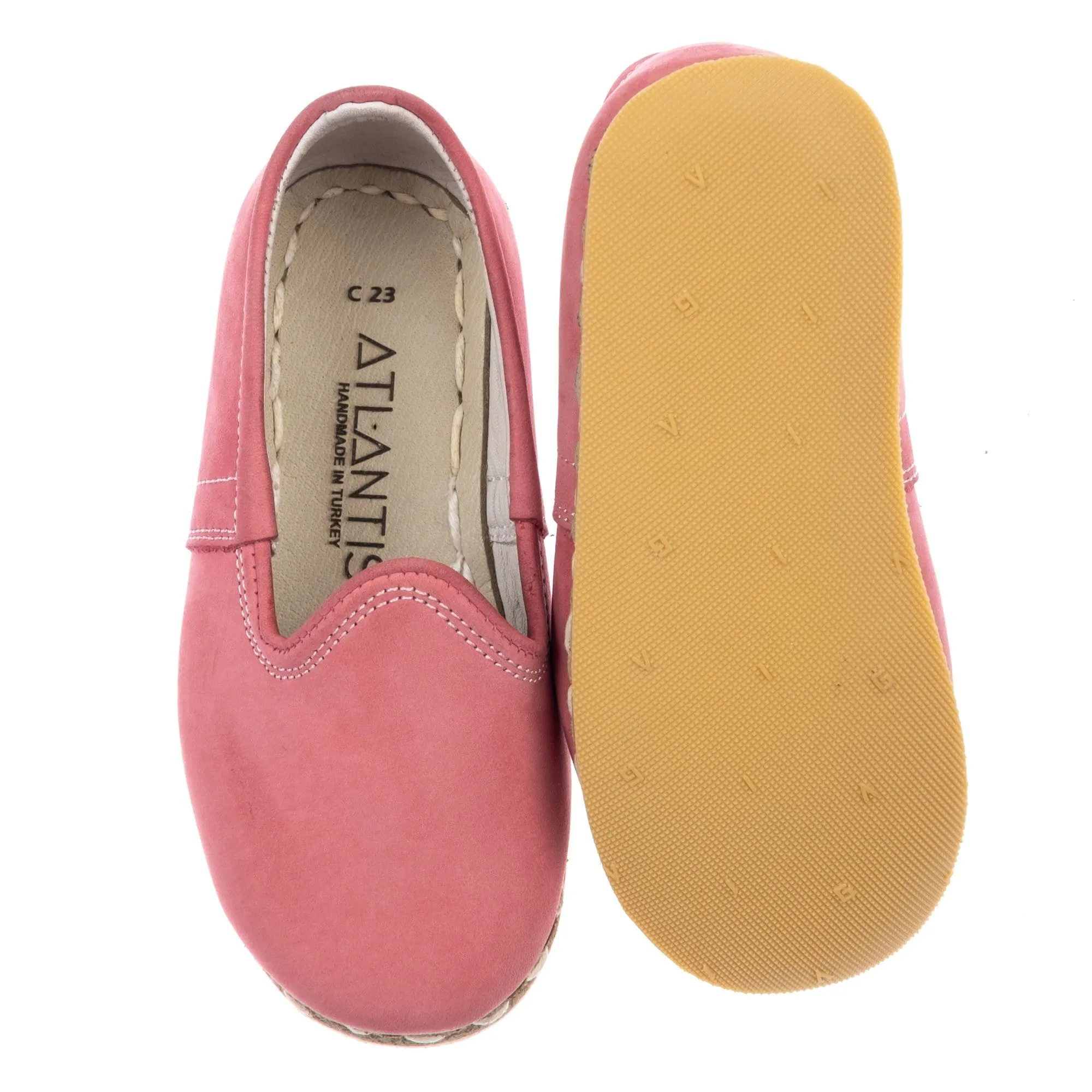 Kids Pink Leather Shoes