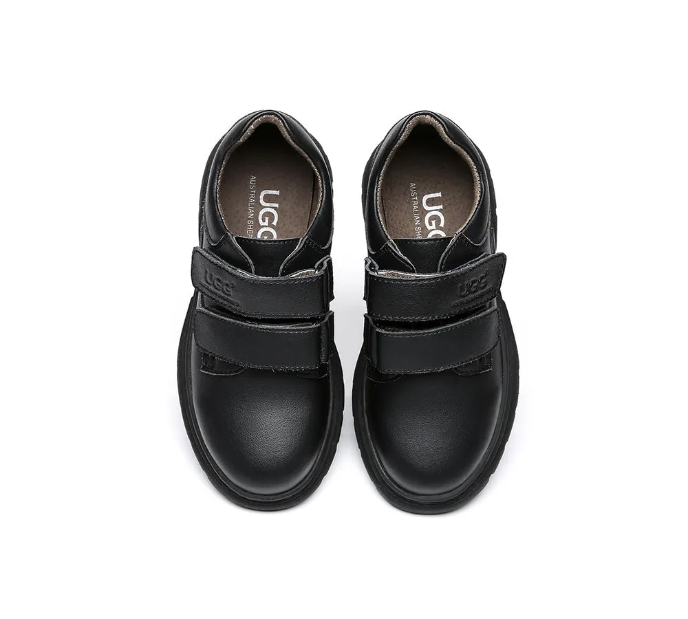 Kids School Shoes Leather Black Senior School Shoes Ava