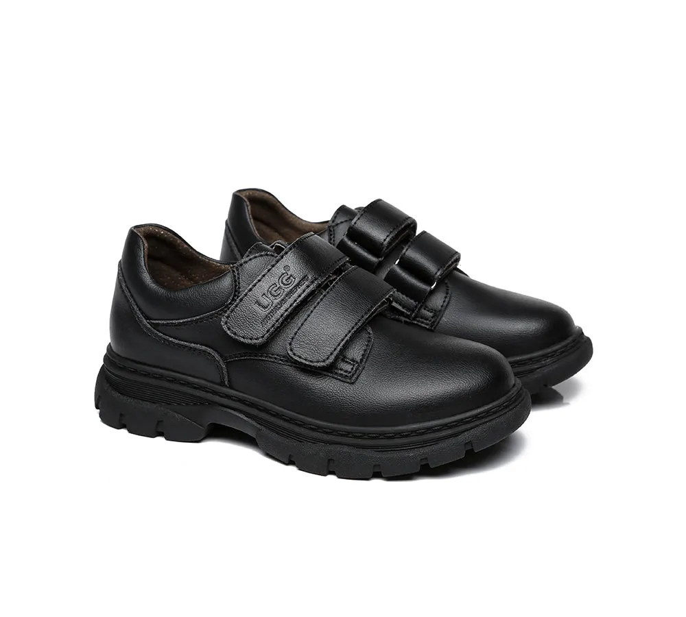 Kids School Shoes Leather Black Senior School Shoes Ava