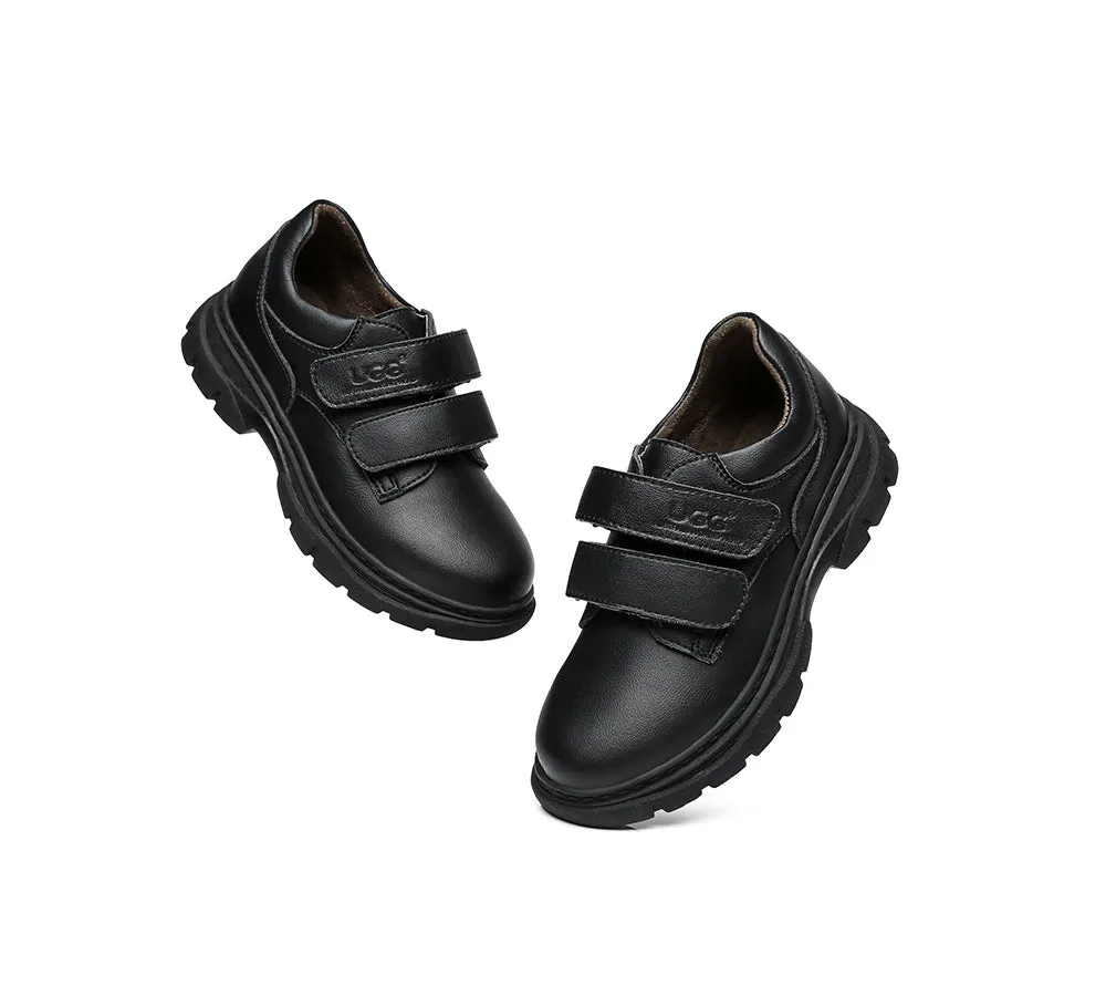 Kids School Shoes Leather Black Senior School Shoes Ava