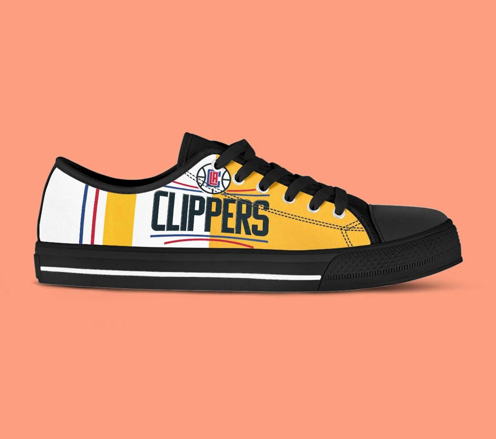 LA Clippers Custom Lowtop, Basketball Custom Shoes, Sport Lowtop, Canvas Shoes, Canvas Lowtop, Unisex Shoes, Gift Birthday