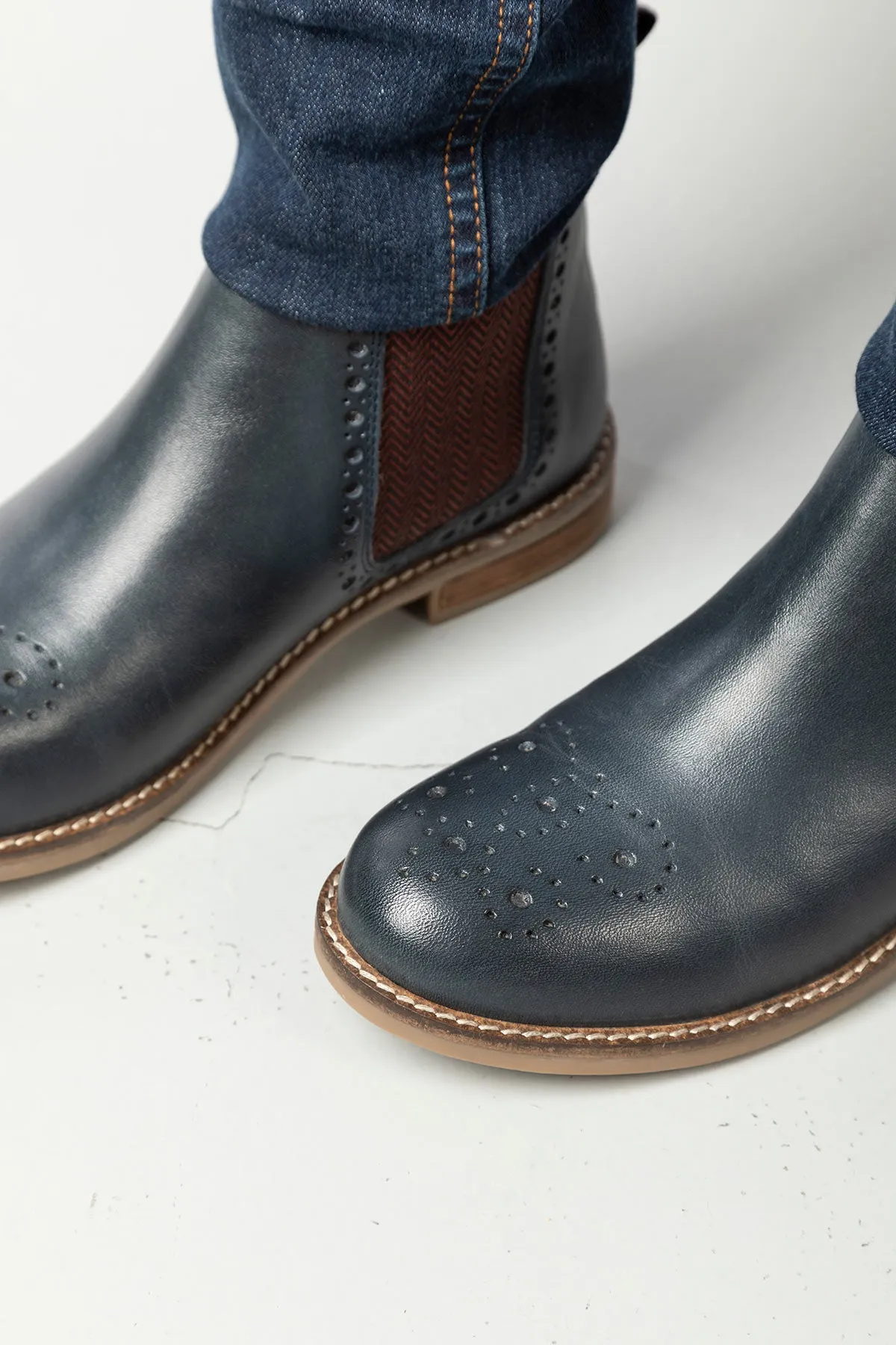 Ladies Brogue Chelsea Boots - Kirby