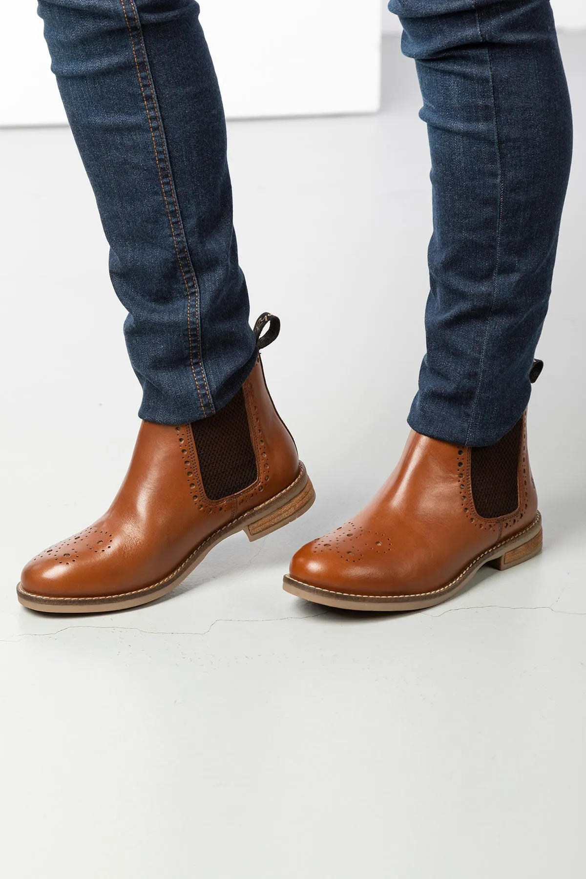 Ladies Brogue Chelsea Boots - Kirby